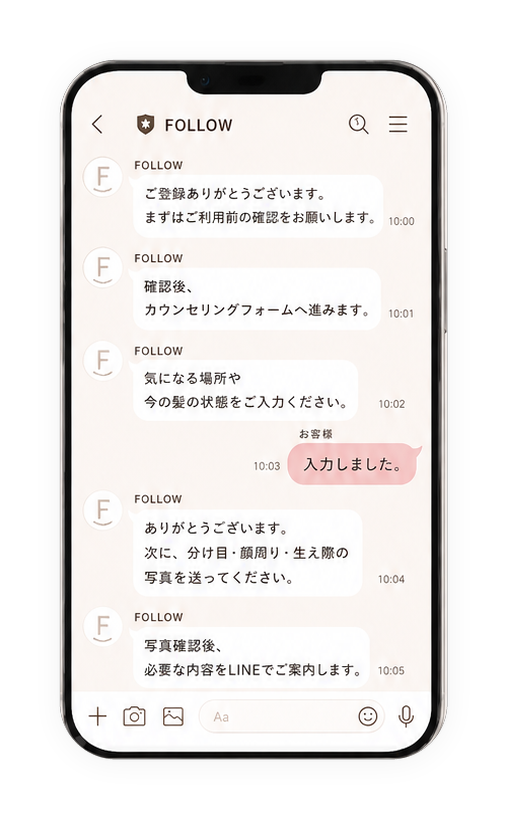 LINE登録後の案内画面