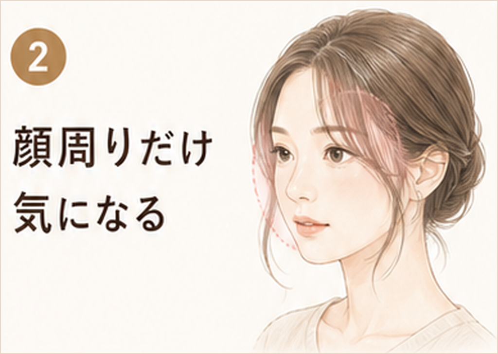 顔周りだけ気になる