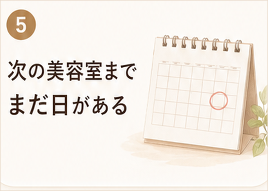 次の美容室までまだ日がある